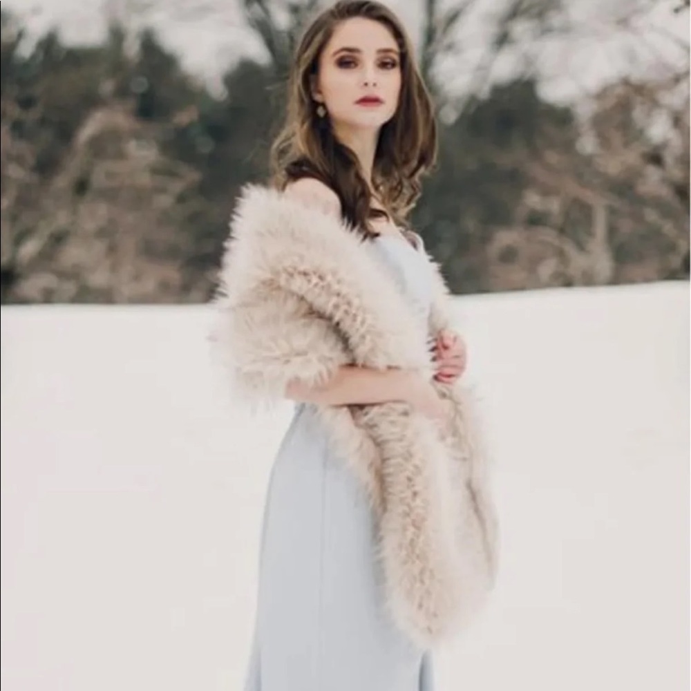 Faux nude fur wrap